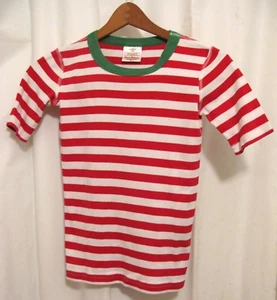 190077 Boy's 140 10 HANNA ANDERSSON Striped S/S Organic Cotton PJ Tee T Shirt EC - Picture 1 of 4