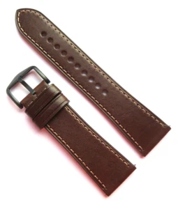 FOSSIL Original Ersatz Lederarmband Uhrband FS5608 Braun brown 24 mm - Picture 1 of 6