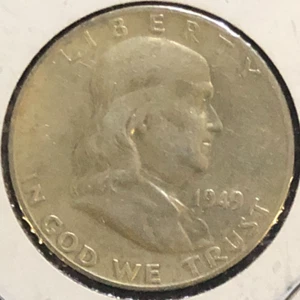1949-S FRANKLIN HALF DOLLAR VF SILVER COIN - Picture 1 of 2