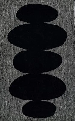 Alfombra de lana Momeni Simba con respaldo de algodón y látex, negra, 3'6" X 5'6" Foto 1 de 4