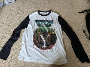 Aeropostale schwarz weiß Langarm - Herren Medium - Bild 1 von 3