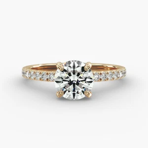 Anillo de compromiso de oro amarillo de 18 quilates redondo de diamantes cultivado en laboratorio IGI 1,30 quilates E F VS - Imagen 1 de 12