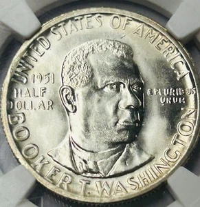 1951 S Booker T Washinton Silver Half Dollar NGC MS65+ (NGC Population 3) - Picture 1 of 8