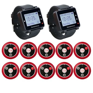 Retekess T128 Restaurant Wireless Calling System 2 Watch 10 Call Button Cafe - Picture 1 of 10