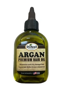 Difeel Premium Natural Hair Oil -  Argan Oil 2.5 oz - Pack of 3 - Picture 1 of 2