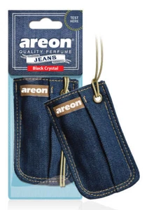 Areon Jeans Bag Car Air Freshener Quality Perfume Black Crystal Scent - Picture 1 of 1