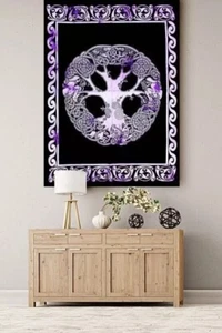 Póster hecho a mano Tree of Life para colgar en la pared mandala algodón tapiz hippie - Imagen 1 de 2