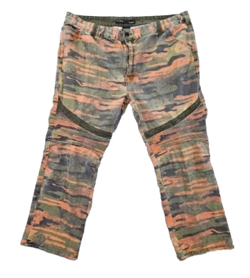 Rocawear Jeans Men's 42x32 Y2K Baggy Loose Green Orange Camo  Denim Classic Fit - Image 1 of 4