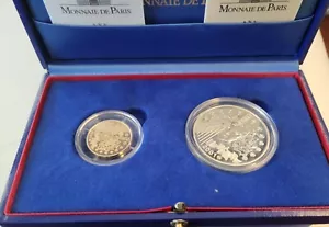 2001 france europa monnaie de paris (2 coin) gold & silver proof set - Picture 1 of 4
