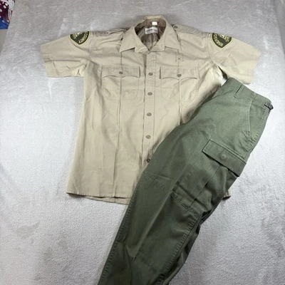 Vintage California Riverside County Uniform Shirt Pants Size 17.5  Costume #936 - Image 1 of 4