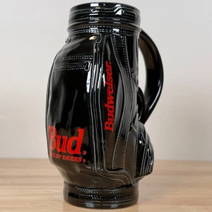 Budweiser King of Beers Golftasche Stein 7" Bierkrug - Vintage 90er Golfcore Papa Geschenk - Bild 1 von 10