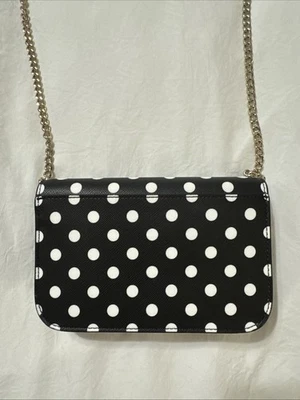 Kate Spade Black and White Polka Dot Clutch or Crossbody Detachable Chain - Image 1 of 4