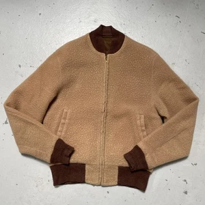 Vintage Sears Hercules Reversible Pile Fleece Bomber Hunting Work Jacket S-M - Picture 1 of 19