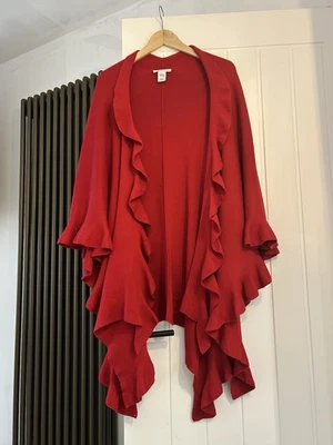 Coldwater Creek Women's Red Ruffle Acrylic Cape One Size - Image 1 of 4