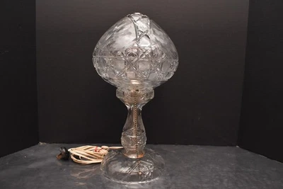 Large Antique American Brilliant Cut Crystal Glass Dome Top Table Lamp 15" Tall. - Image 1 of 4
