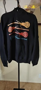 Halloween Brooms Fleece Hoodie Size Large - Picture 1 of 3