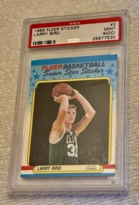 1988 FLEER STICKER LARRY BIRD # 2, PSA 9 OC RARE! GREAT EYE APPEAL! - Picture 1 of 3