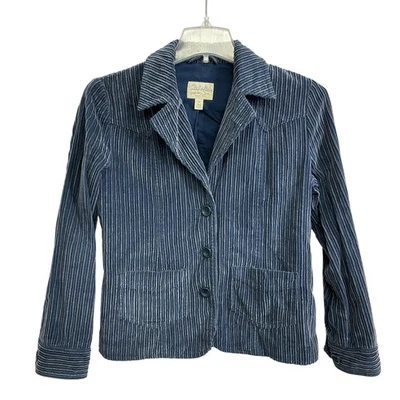 Cabela's Chaqueta Mujer Mediana Azul Pana Acanalada Botón Frontal Cazadora Trabajo Foto 1 de 4