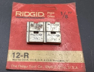 New set RIDGID 1/8" NPT 12-R PIPE THREADING DIES O-R 111-R 11-R 00-R 37810 - Picture 1 of 2