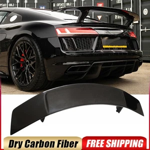 For Audi R8 V10 Coupe 2016-18 Dry Carbon Fiber Rear Trunk Spoiler High Kick Wing - Picture 1 of 15