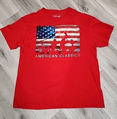 Camiseta Disney American Classics XL Gráfica Pateta Pluto Mickey Donald RWB Algodão - Imagem 1 de 4