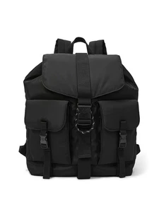 Victorias Secret Pink Nylon Cargo Backpack Bag Travel Tote Bag Black - Picture 1 of 4