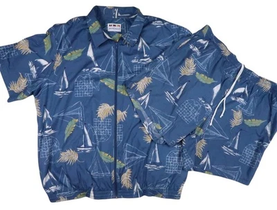 WEEKENDER CABANA SWIM SET MENS TERRY TOWEL BEACH ZIP JACKET & SHORTS MENS XXL 38 - Image 1 of 4