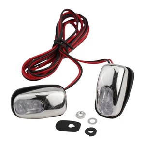 2pcs Car Wiper Sprinkler Car Accessories Direct Installation LED Light Silver - Picture 1 of 12