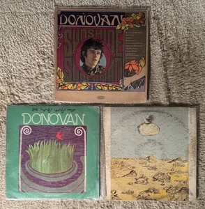 Donovan Lot 3 Vinyl Record LP - Sunshine Superman / In Concert / Hurdy Gurdy Man - Picture 1 of 4