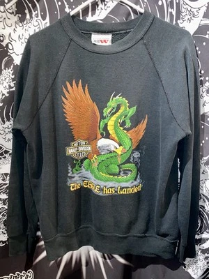 SUDADERA HARLEY DAVIDSON 1986 L HOLOUBEK EAGLE HAS LAND EE. UU. 50/50 MUY BUENA CONDICIÓN RARA Foto 1 de 4