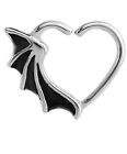 Bat Wing Continuous Heart Surgical Steel Twist Ring Gauge 1.2 10mm