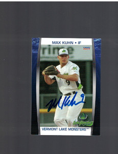 Max Kuhn Vermont Lake Monsters Signed 2014 Card W/Our COA