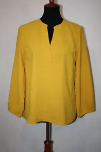 J Crew Gr. M Gold Langarm Strick Tunika Top gekerbt V-Ausschnitt - Bild 1 von 6