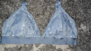 Vs pink lace triangle  Bralette NEW XL blue shine polka dot - Picture 1 of 2