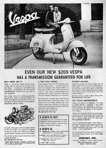 Cushman Vespa 150 1964 motor scooter anuncio original - Imagen 1 de 1