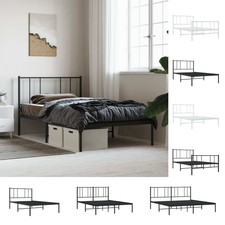 Giroletto con Testiera in Metallo Nero 90x200 cm vidaXL
