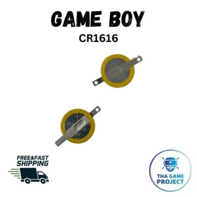 2 x Tabbed CR1616 3V Batteries – Ideal for Game Boy Cartridge Replacement - Image 1 of 3
