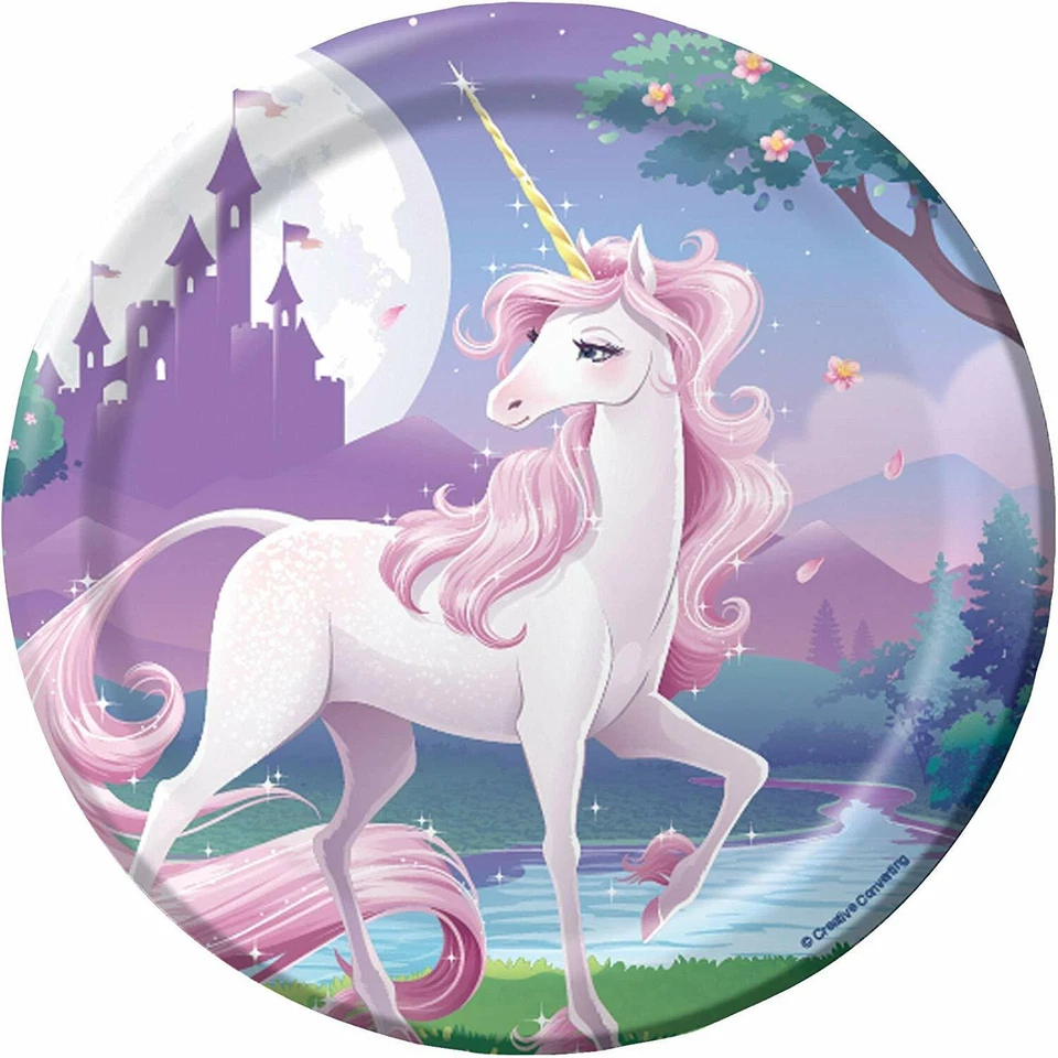 Creative Converting 415603 Unicorn Fantasy Cake/Dessert Plates, 8 Count - 6.875  - Image 1 of 1