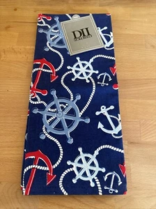 DII For The Home Anchor Print Cotton Kitchen Dish Towel Nautical - Picture 1 of 6