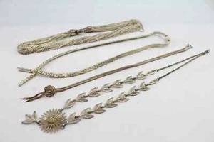 Sterling Silver Chain Necklaces Statement Layered Textured x 4 (160g) - Bild 1 von 7