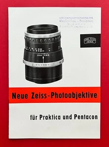 Foto Prospekt CARL ZEISS JENA 1962 Neue Zeiss Photo Objektive  ( F21397 - Bild 1 von 5
