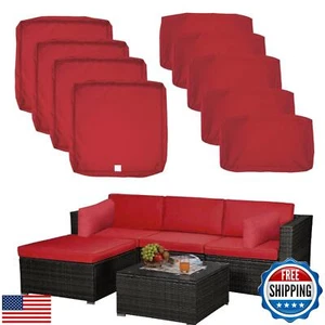 Pack de 9 Fundas de Cojín de Patio Juego de Cojín y Funda de Almohada para Muebles de Exterior Re - Imagen 1 de 5