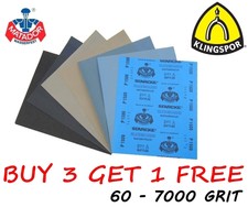 WET AND DRY SANDPAPER --- 60 - 7000 GRIT --- FLEXIBLE WATERPROOF PAPER