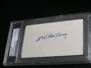 W.H. Bill Terry Autographed Index Card PSA Certified Encapsulated - Picture 1 of 4