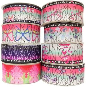 5Yards Ribbon for Diy Craft Hair Bow Sewing Frabic Butterfly Printed Grosgrain