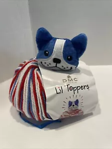 DMC Yarn Hat Lil Toppers Dog Puppy Blue Frenchy Red, White, Blue Yarn Skein - Picture 1 of 6