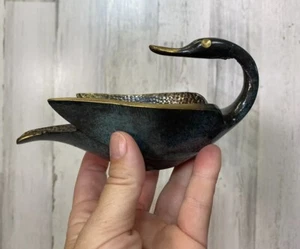 Pal-Bell Co Made in Israel Brass Duck Swan Trinket Dish Bowl - Picture 1 of 11