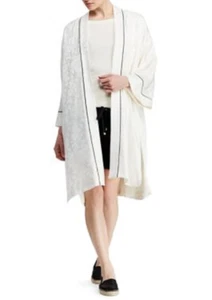 NEW RALPH LAUREN WHITE JACQUARD FLORAL JACKET ROBE SIZE M SIZE L XL $295 - Picture 1 of 4