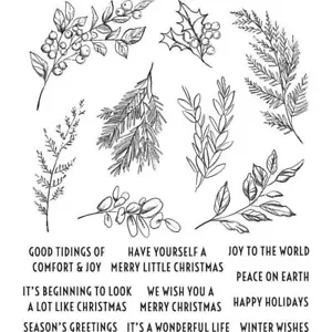 Tim Holtz Cling Stamps 7"X8.5" - Sketch Greenery - Picture 1 of 1