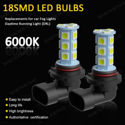 Pair LED Fog Light Bulbs 6000K White Fit For Dodge Ram 1500 2500 3500 2003-2008 - Image 1 of 4